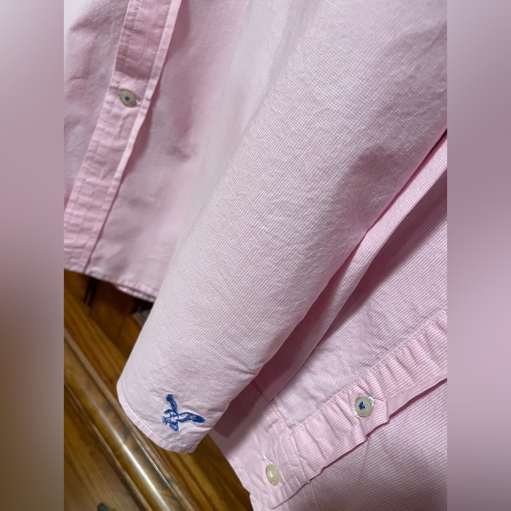 American Eagle Outfitters Pink Button Down Shirt Men's XXLarge Long Sleeve Logo - Picture 3 of 8